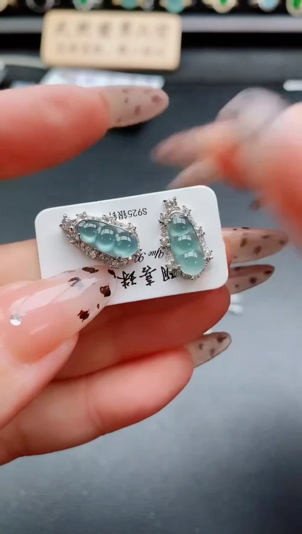 银S925镶嵌戒指翡翠1