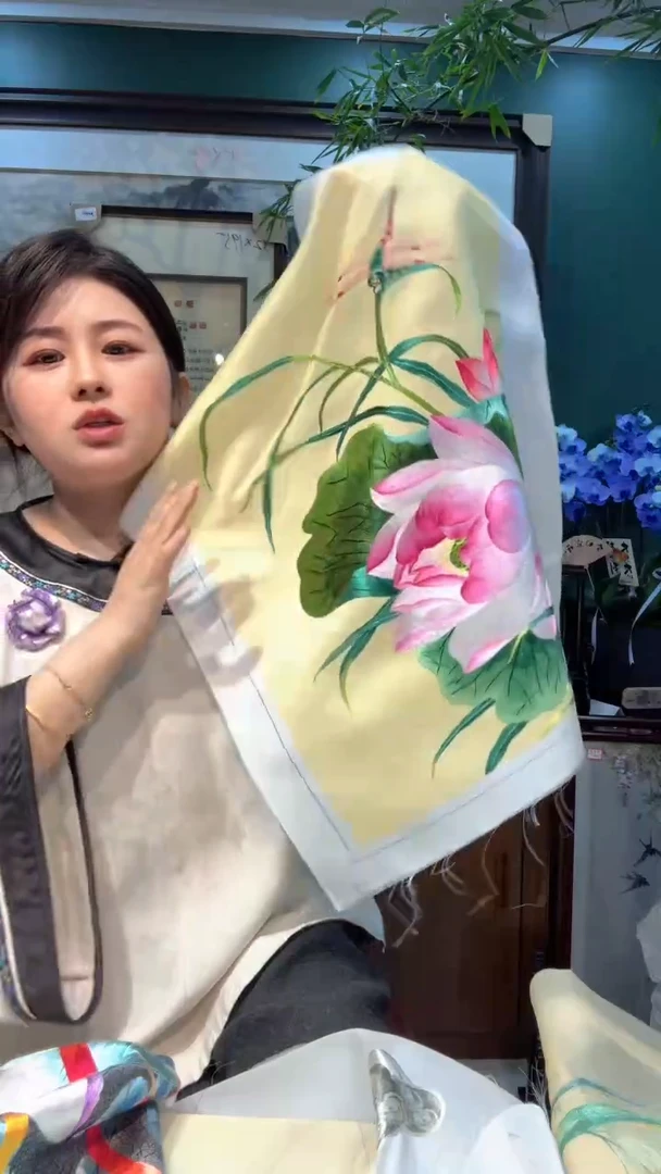 圆形非遗苏绣手工刺绣绣片