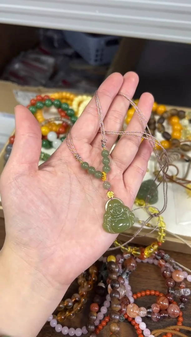 项链未镶嵌和田玉和田玉黄口佛公编制款项链[70]