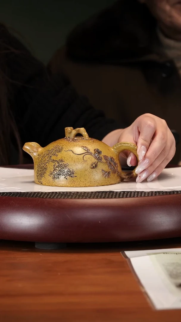 【闪购商品】紫砂茶壶2-21WPR半月葡萄段泥火云烧300c