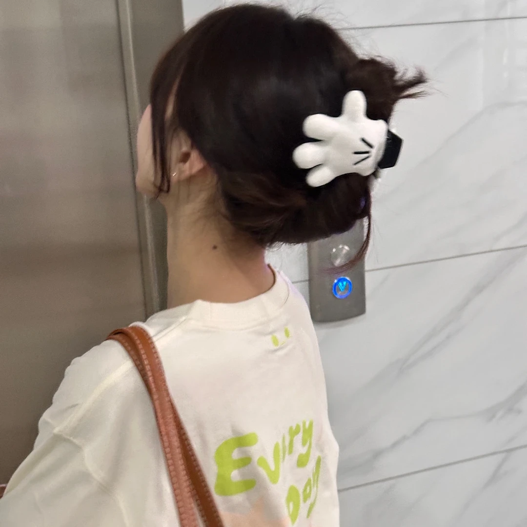 可爱米奇小手抓夹ins风立体公仔发卡手掌发夹夸张创意