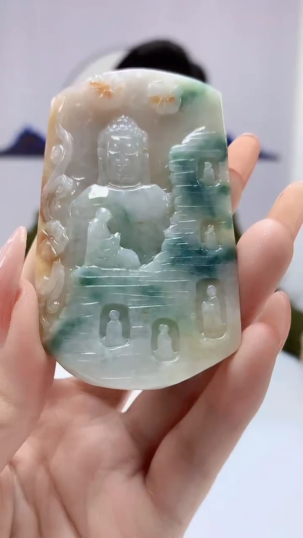 【闪购商品】定制翡翠未镶嵌4917DD-毛货挂件19