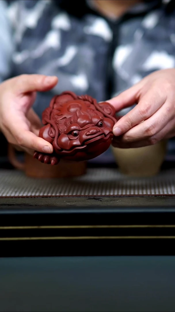 茶壶紫砂朱泥将军蟾