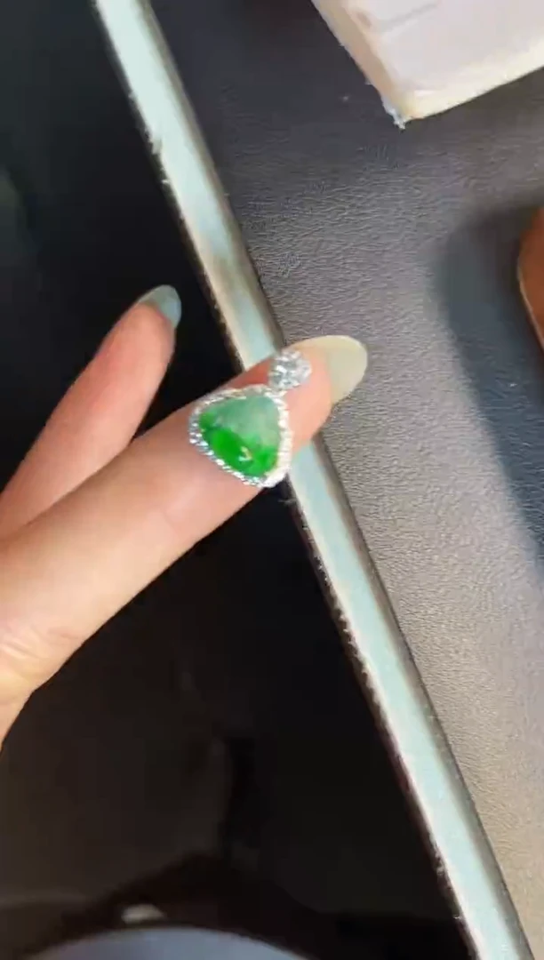 吊坠(不含链)银S925镶嵌翡翠天然A货翡翠