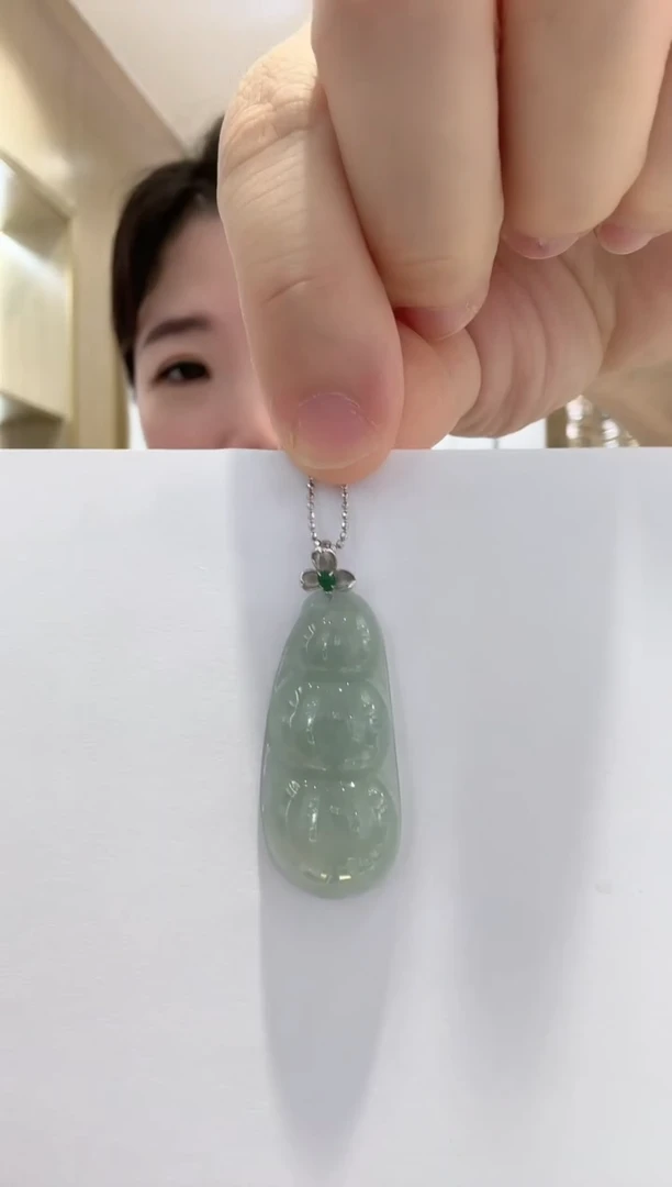 颈饰18K金镶嵌翡翠【21】多样性发一豆子