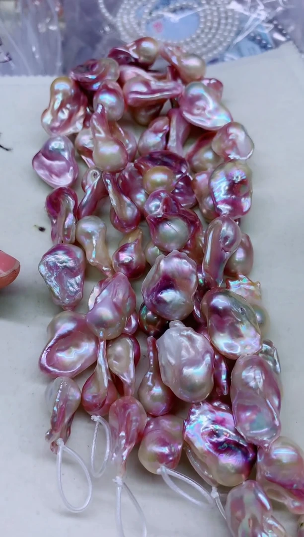 淡水珍珠银S925镶嵌项链巴洛克多样性发其一，非无暇