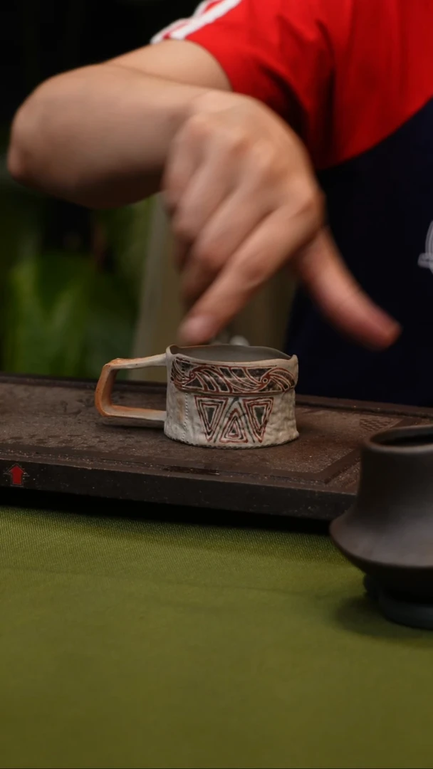 紫砂紫砂三川堂紫砂泥绘花随心杯2