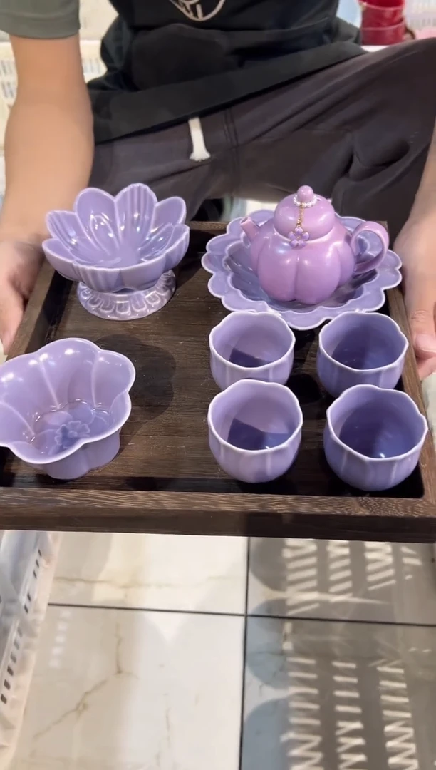瓷片微瑕商品，介意勿拍-托盘（壶预）