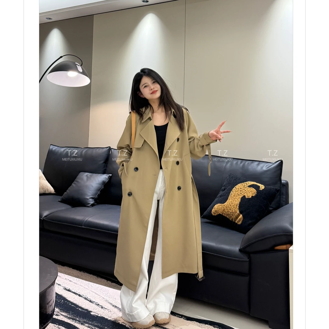 【婷子定制】~150小个子春款正肩韩系宽松显瘦风衣外套B703