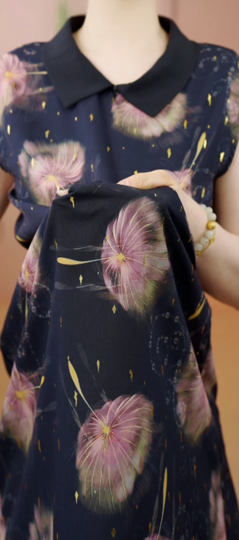 【送腰封】杭州专柜2025阔太太高端斗色争妍显瘦连衣裙E-3466