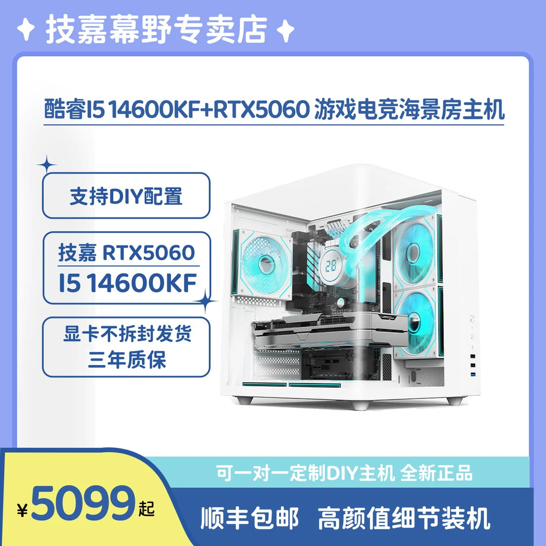 【技嘉RTX5060】13400F/14600KF 打瓦永劫游戏电竞海景房电脑主机