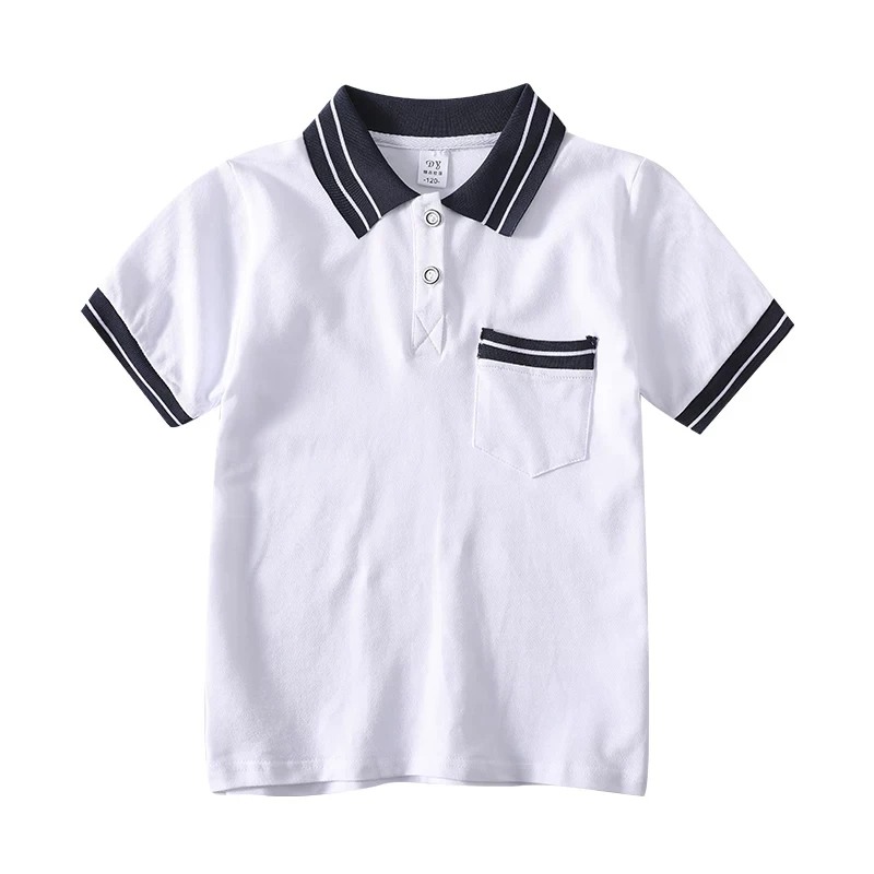 B6中白色polo纯棉短袖儿童