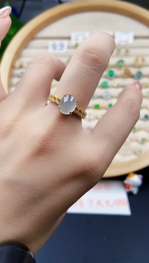 翡翠戒指银S925镶嵌21