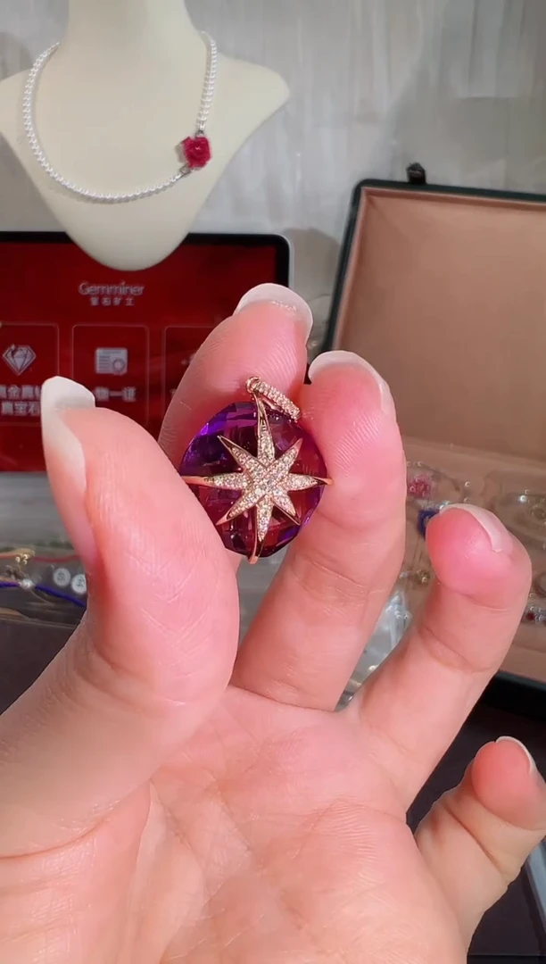 颈饰18K金镶嵌紫晶BN18771-B#-R#15