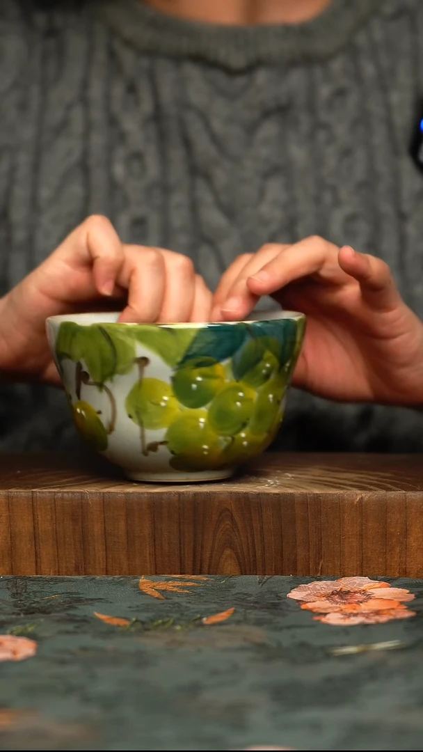 杯釉下彩手工手绘同款陶器
