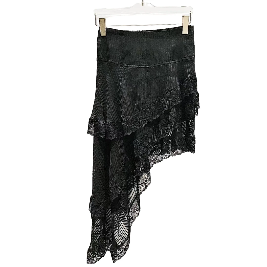 【SFF严选】Fizzfly 25夏款蕾丝斜边不规则半身裙时尚百搭洋气0817