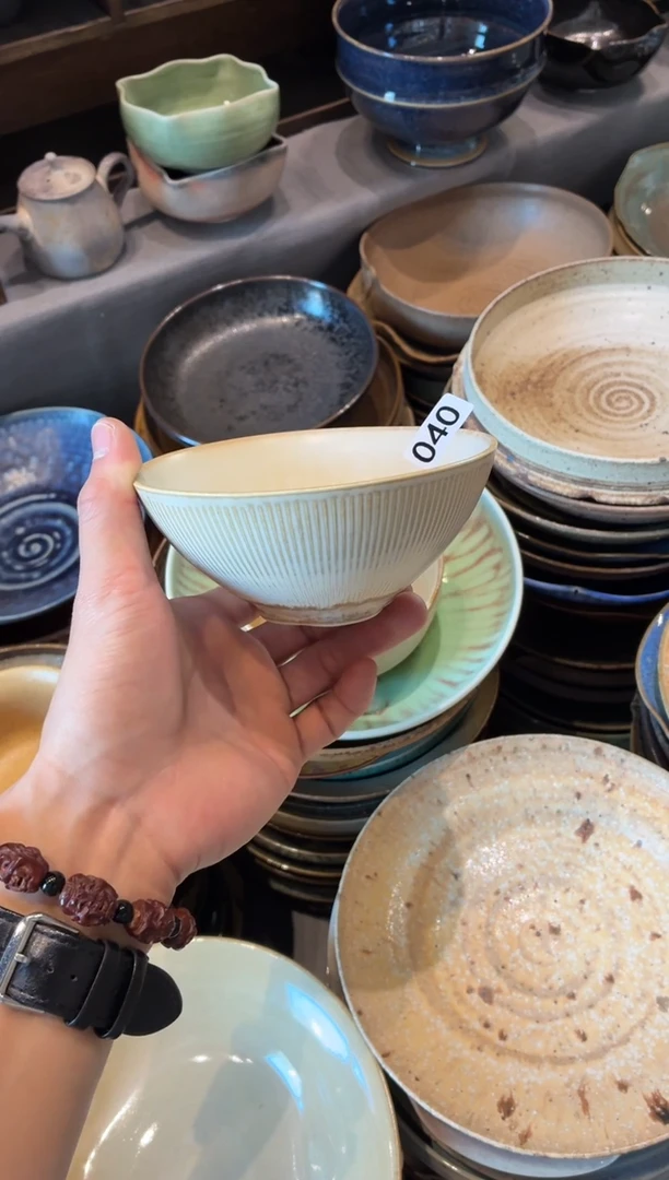 瓷片小*40白凌霄万福碗1个