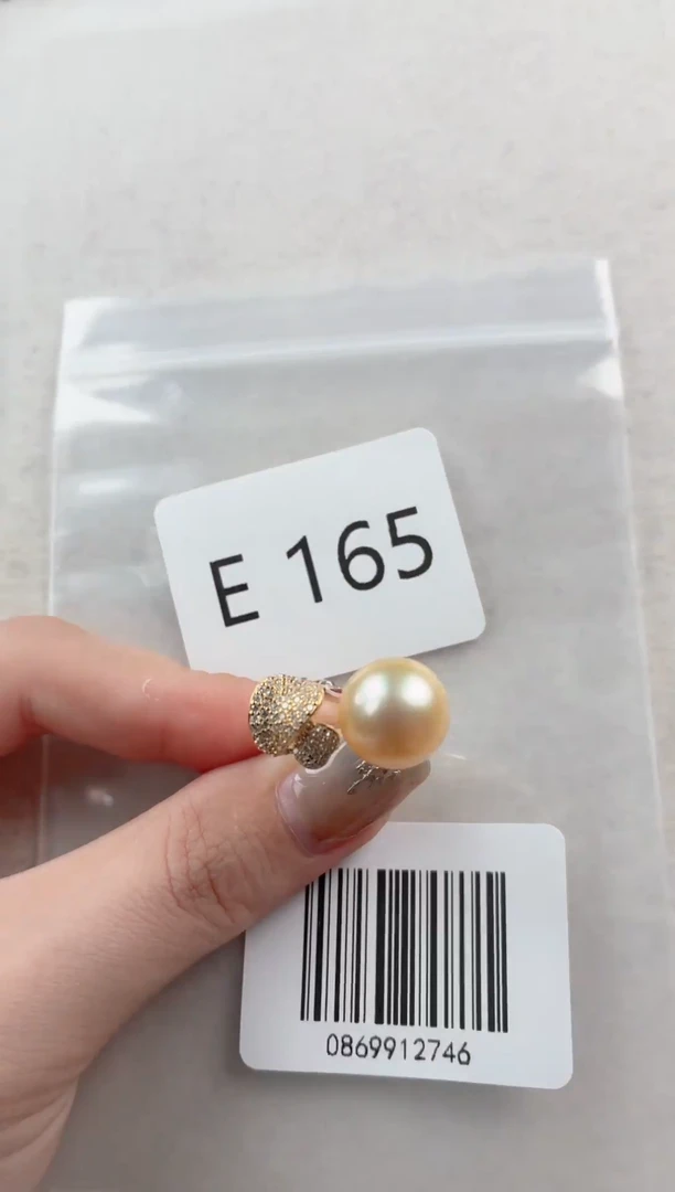 银S925镶嵌戒指海水珍珠X165