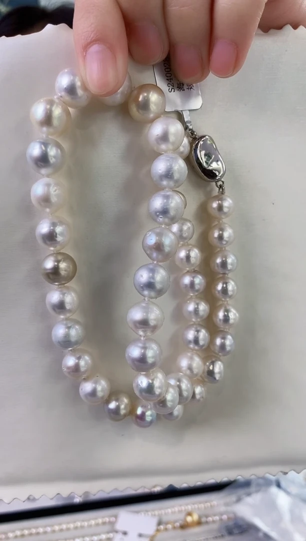 【闪购商品】海水珍珠项链未镶嵌9-12澳白珍珠项链