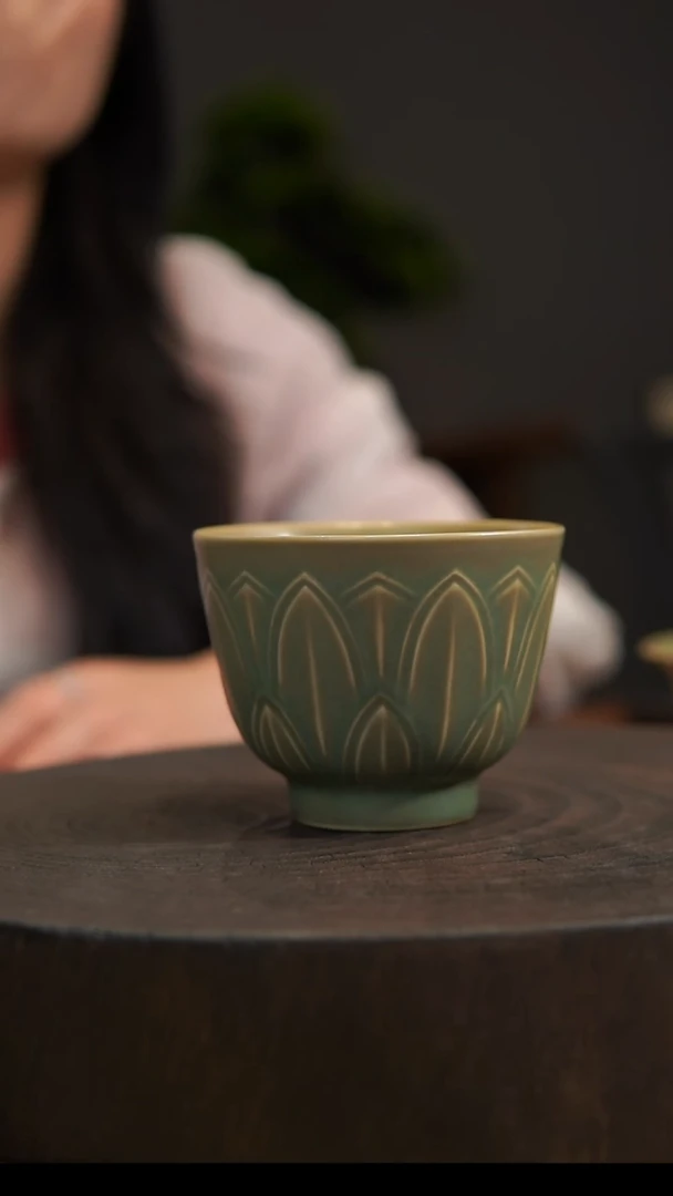 杯子莲花瓣杯 汝州原产地  原矿老釉