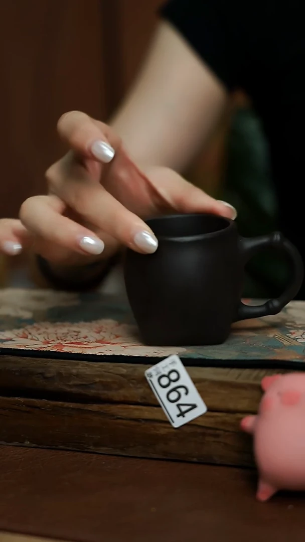 紫砂泥 带把小杯