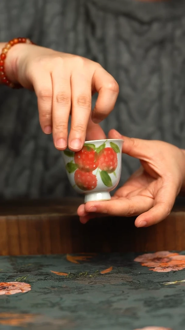 杯釉下彩手工手绘同款陶器