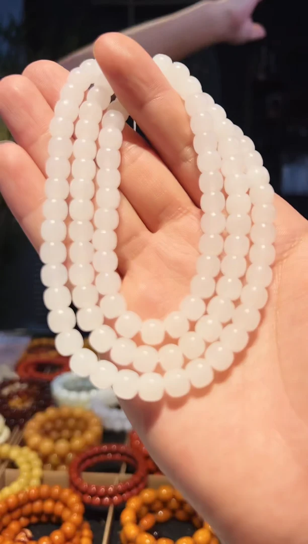 手串未镶嵌和田玉8+108多圈