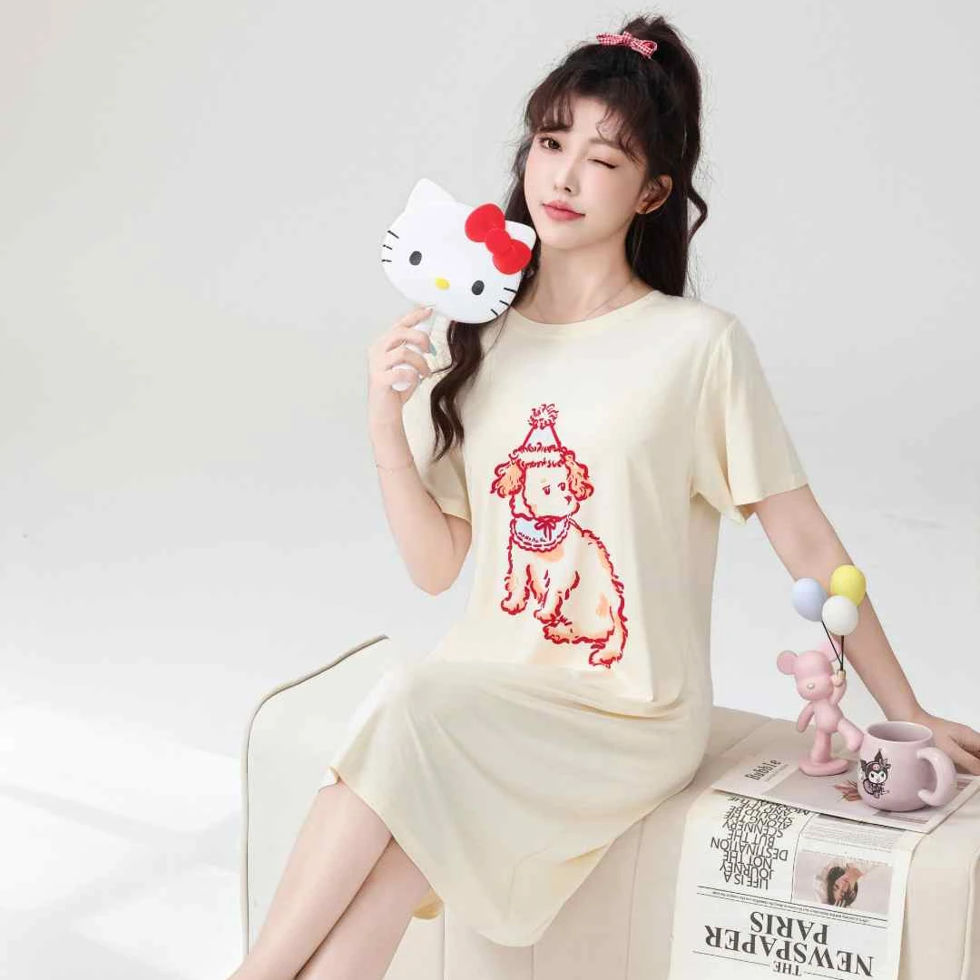 莫代尔睡裙女春夏季2025新款休闲家居服柔软舒适透气兰精睡衣