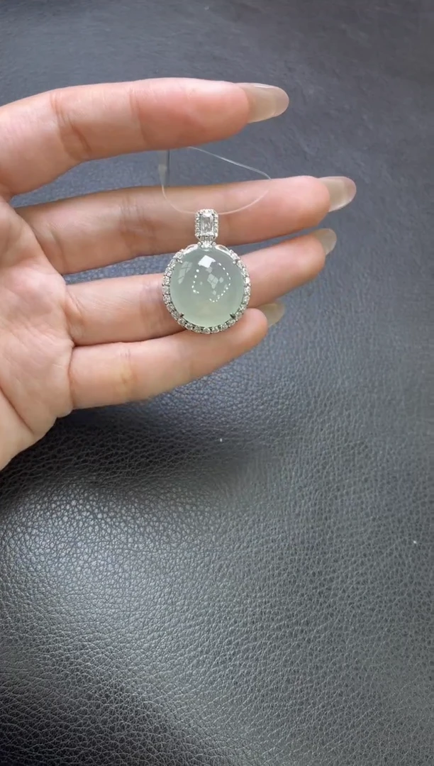 吊坠(不含链)银S925镶嵌翡翠吊坠