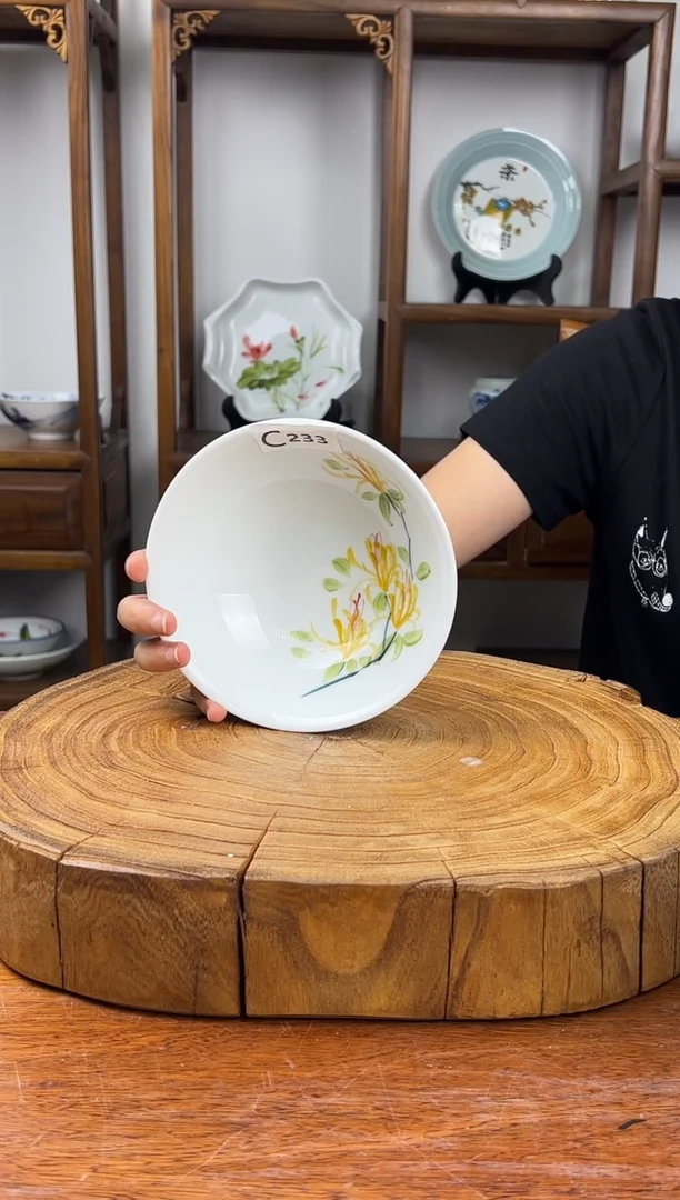 瓷片景德镇手绘釉中彩（食品级）壮壮碗233