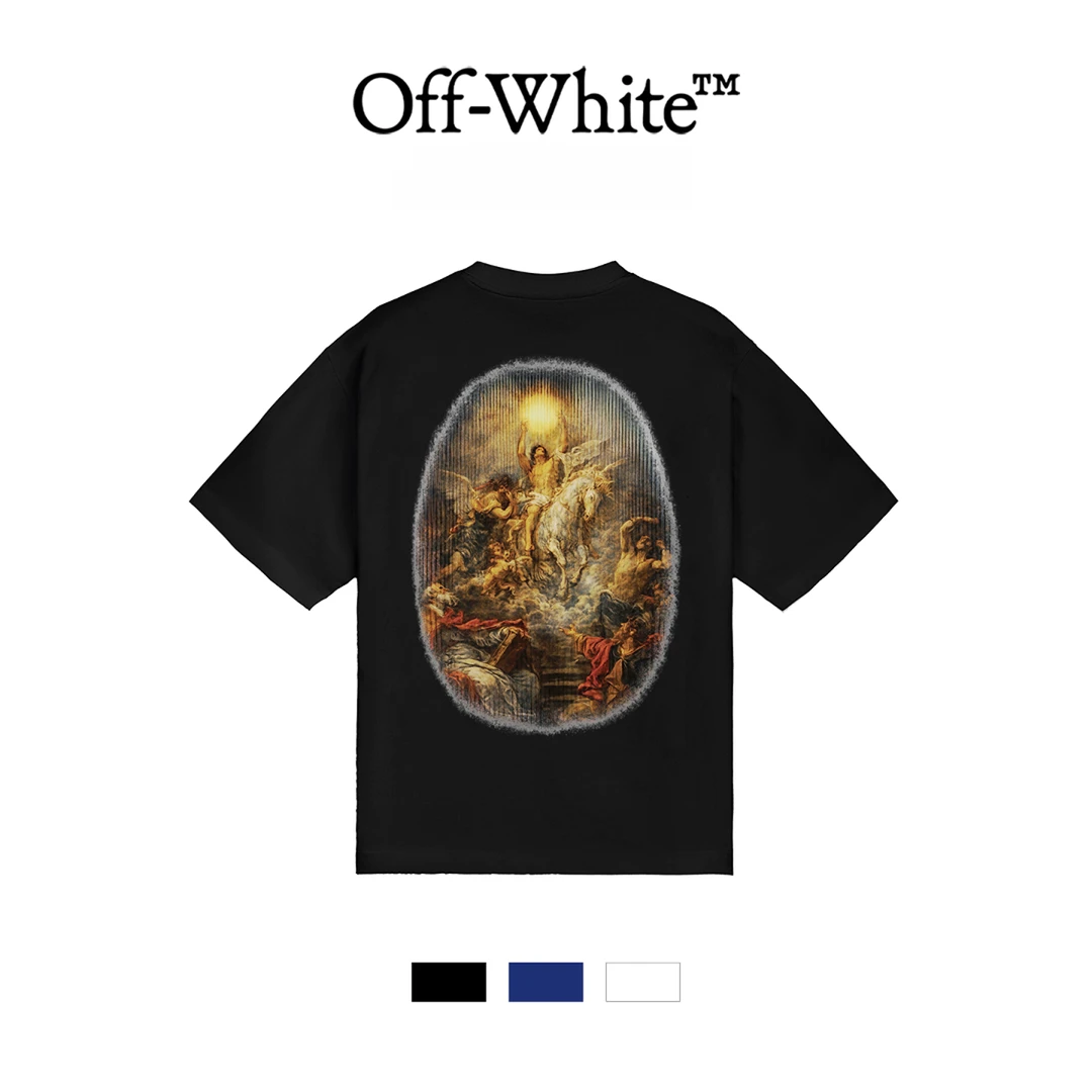 OFF-WHITE新款潮流古典油画神话主题印花短袖T恤OFFTEGLOG527Q