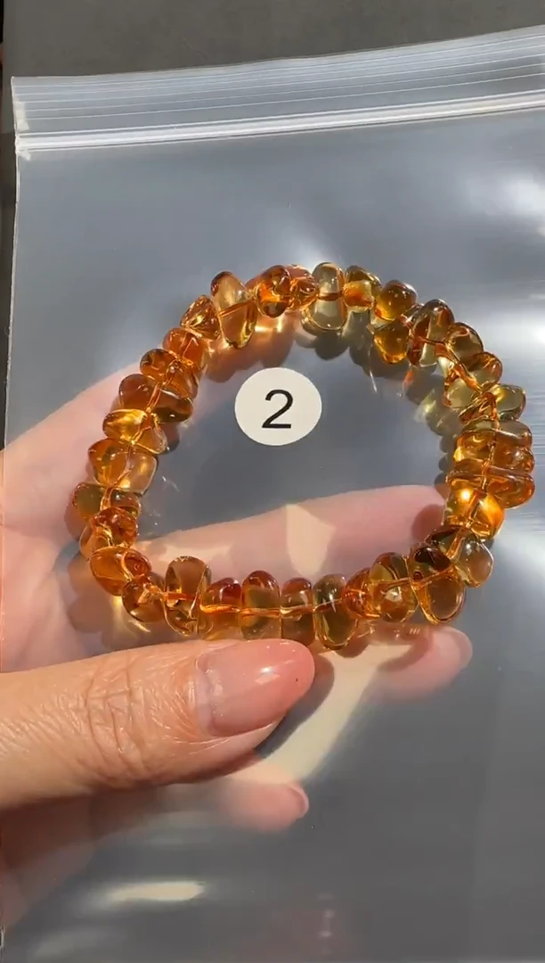 未镶嵌手串水晶文原矿无优化无胶裂随型黄水晶