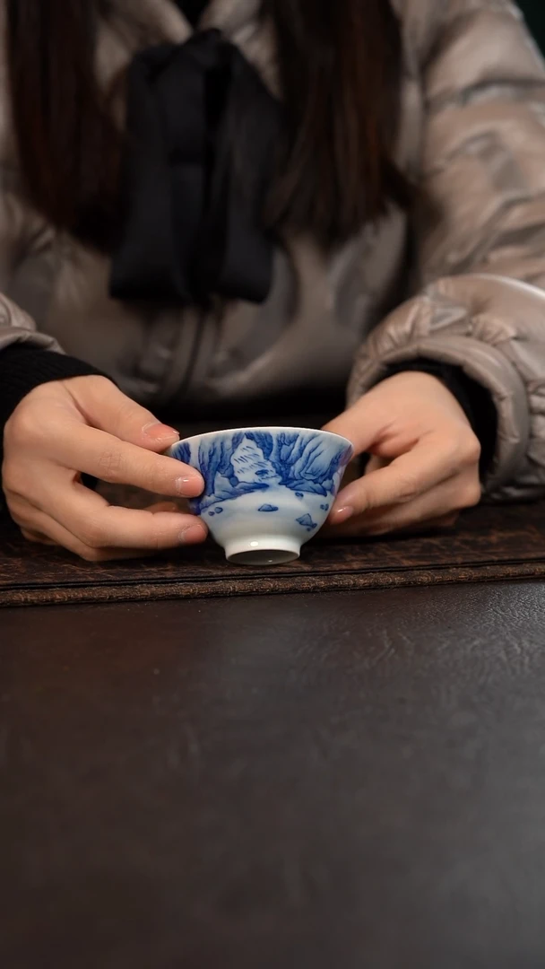 【闪购商品】杯HLX陶瓷山水三秋杯随机