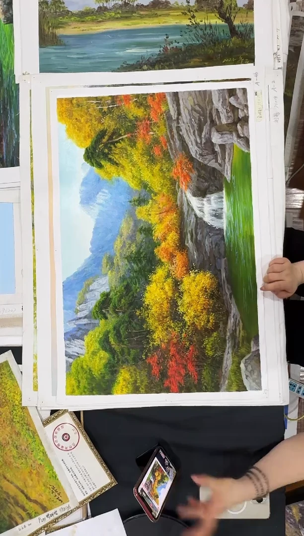 油画【原创·保真·带证书】朝鲜画家纯手绘油画--顺丰包邮--