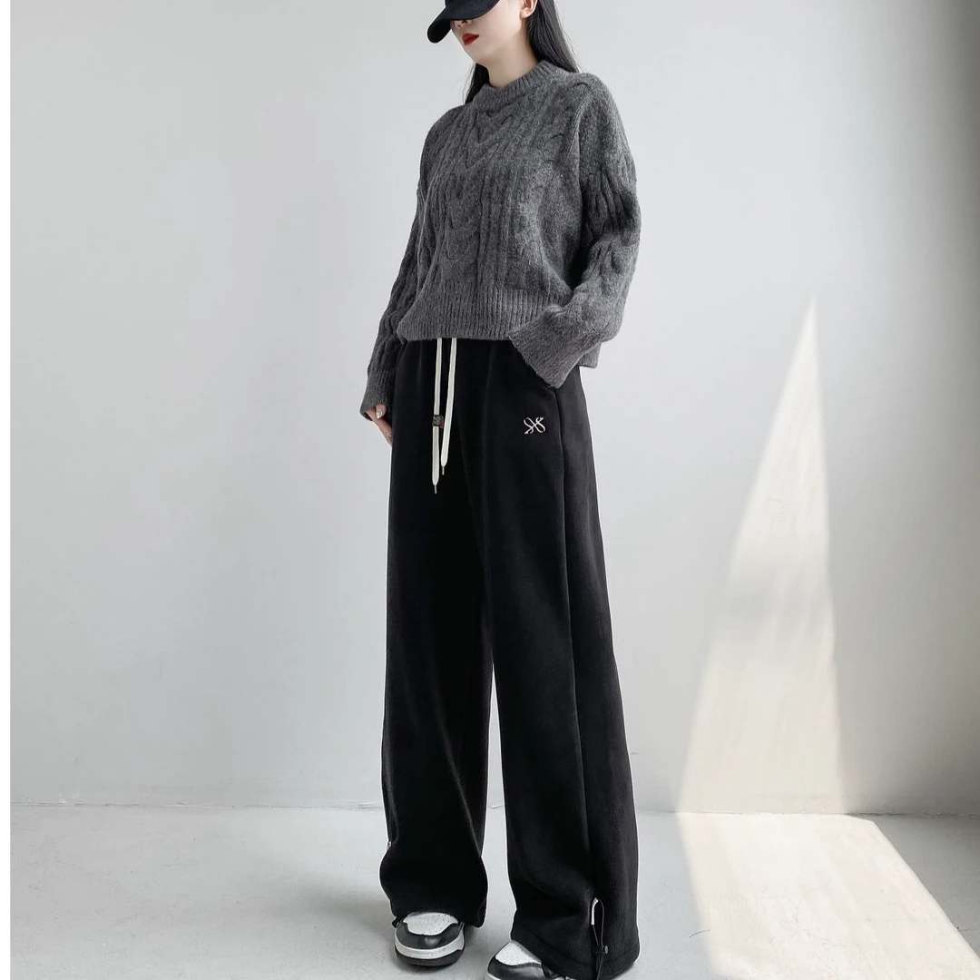 新款两穿脚口升级慕斯绒面料雪地热能裤