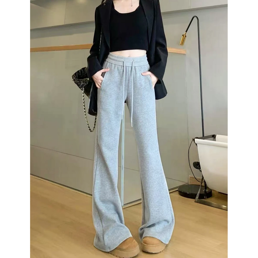 早春显瘦宽松休闲外穿时尚休闲裤运动高腰休闲风