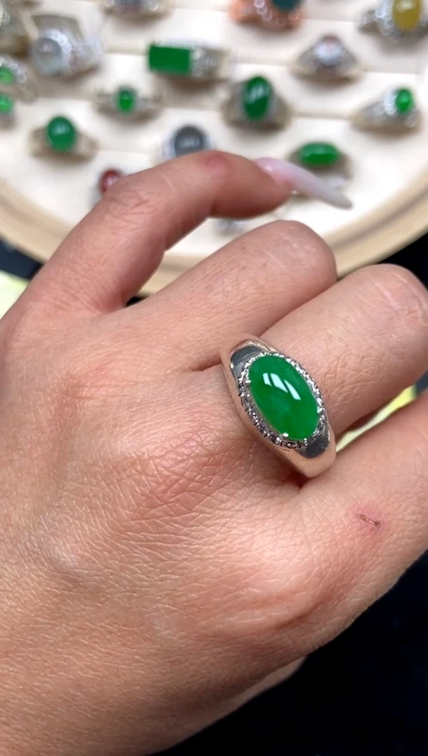 未镶嵌定制翡翠34天然缅甸A货翡翠蛋面