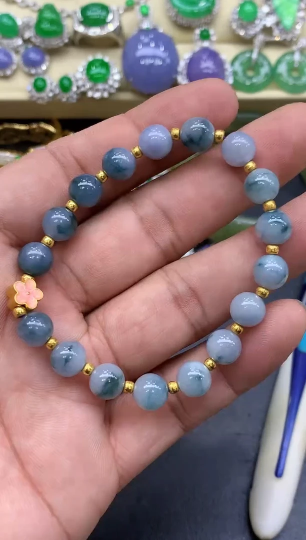 足金镶嵌手链翡翠109-中国好珍宝