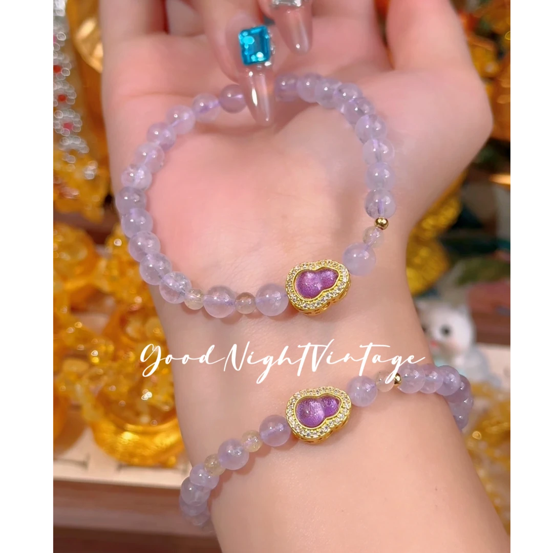 紫葫芦【古奈奈Vintage】薰衣草紫水晶原创设计款手串
