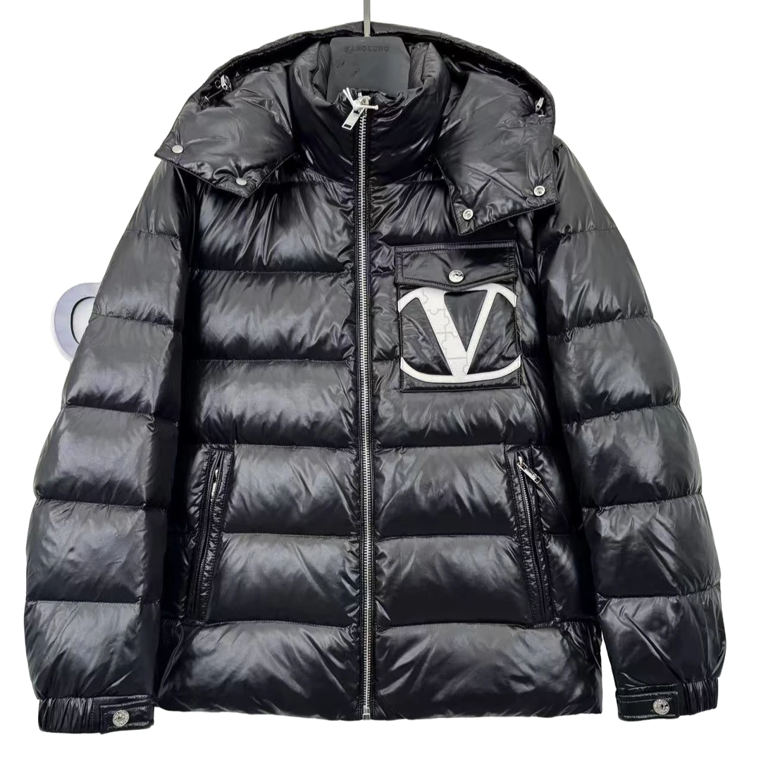 2024秋冬潮牌加厚男字母拉链可脱卸帽棉服保暖外套808385-1