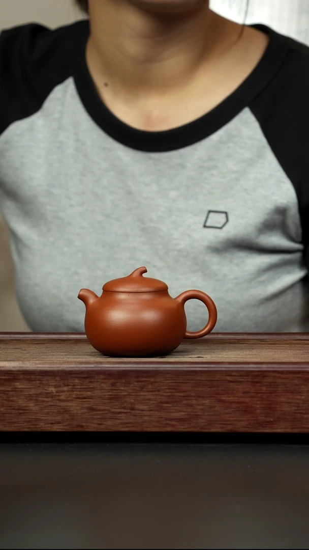 紫砂茶壶小煤窑朱泥 茄瓜