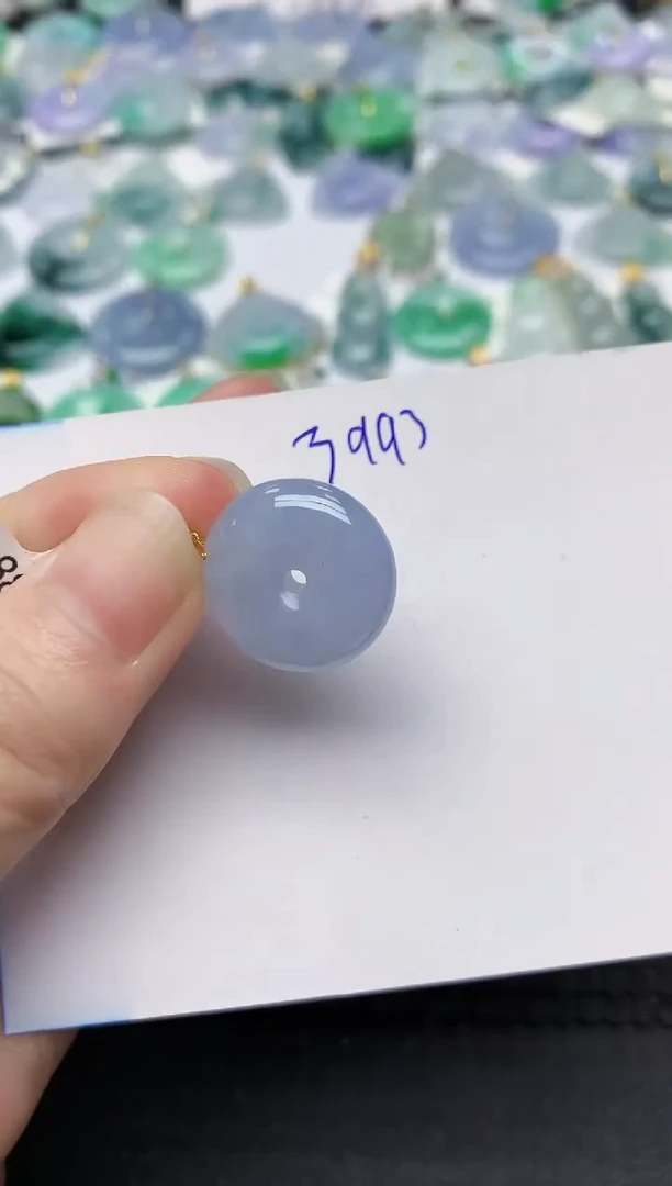 颈饰18K金镶嵌翡翠天然缅甸A货翡翠百元以上9元证书费自理