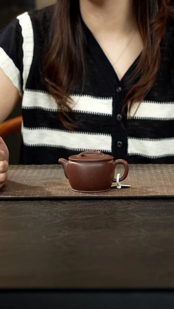 茶壶紫砂老紫泥面缸汉瓦120cc