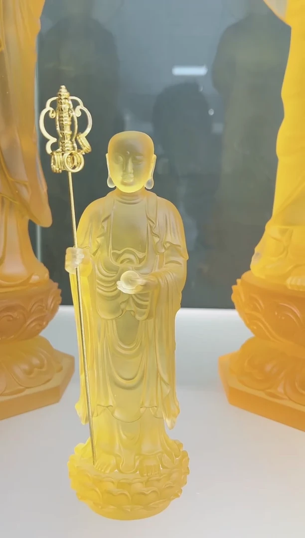 手工艺品琉璃沽**生古法琉璃22cm地藏