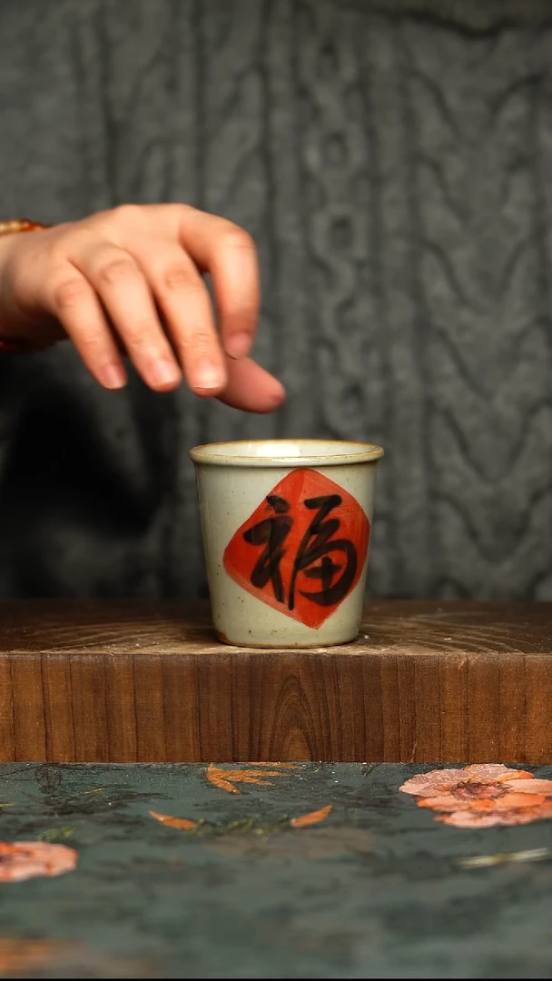 杯釉下彩手工手绘同款陶器