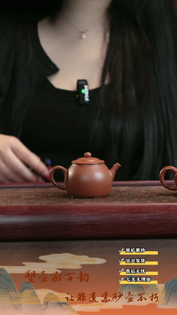 茶壶紫砂宜兴原矿紫砂 高梨壶 薄胎