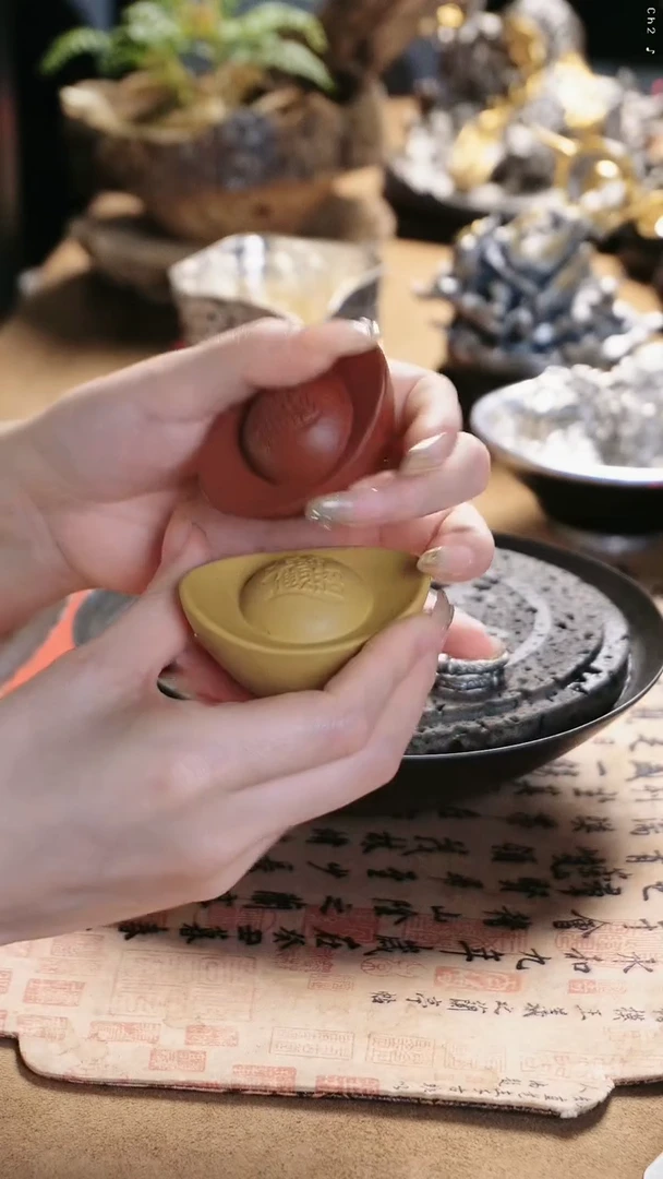 【闪购商品】境秋元宝1对设计摆件