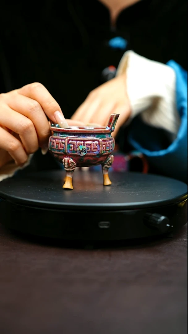 448#原矿钧瓷炉钧釉香炉