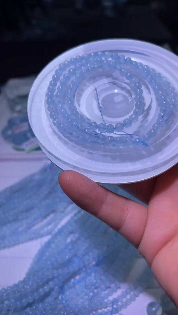 未镶嵌手链海蓝宝石J001-4mm海蓝宝多圈-多样性发其一