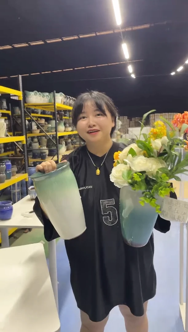 宜兴紫砂粗陶花盆15*26